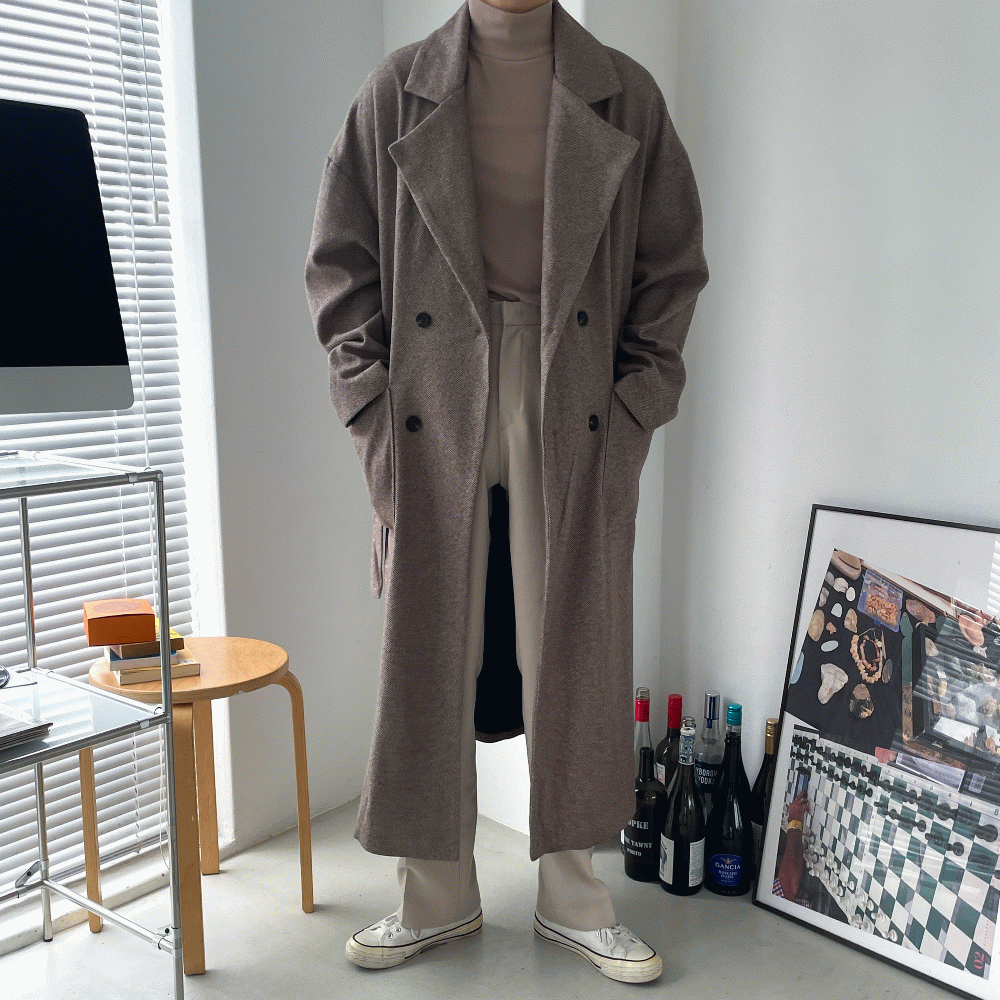 도코 쉐도우 로브 울 코트 (3color)